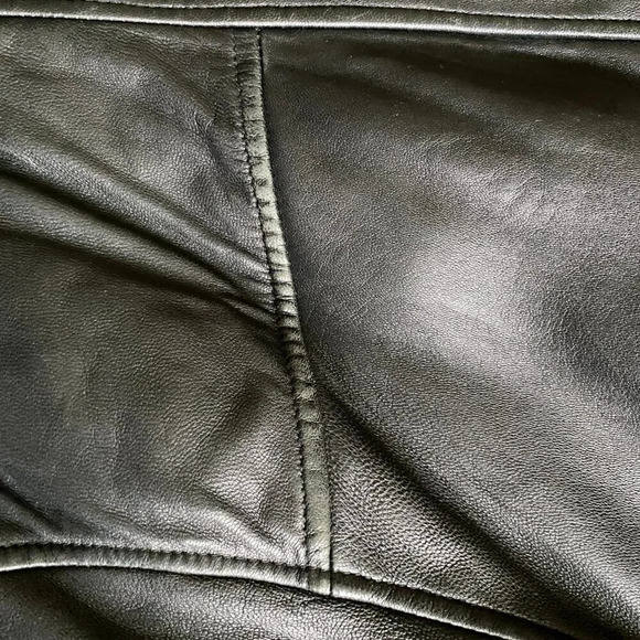 DANIER Oversized Long Black Cinched Waist Authentic Leather Jacket Coat Size L - Picture 12 of 16